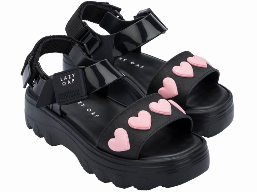 Sandalias Melissa Lazy Oaf Kick Off Mujer - Negras - Argentina URW-054876